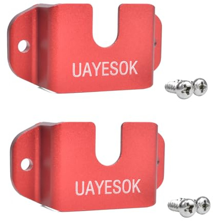 UAYESOK 3-In-1 Auto Walkie Talkie Halterung, Funkgerät& Lautsprecher Mikrofon& Mobilfunkgerät Halter, CB Funk Mikrofohalterung mit 3M Kleberücken für Baofeng Kenwood Motorola Quansheng (Rot 2St.)
