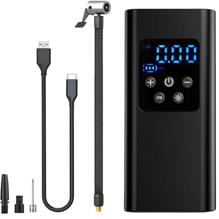 Uhngw Akku-Luftpumpe für Autoreifen, elektrische Luftpumpe für Autoreifen,Kabellose intelligente Luftpumpe | Schnelle Inflationspumpe für Auto, tragbare LCD-Display-Pumpe für Auto, Fahrrad, Ball,