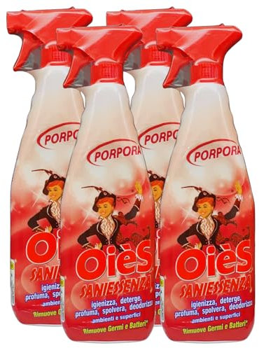 Detergente Spray Igienizzante - PORPORA - Deterge, Profuma, Spolvera, Deodora Ambienti e Superfici. Rimuove Germi e Batteri 750ml (4)