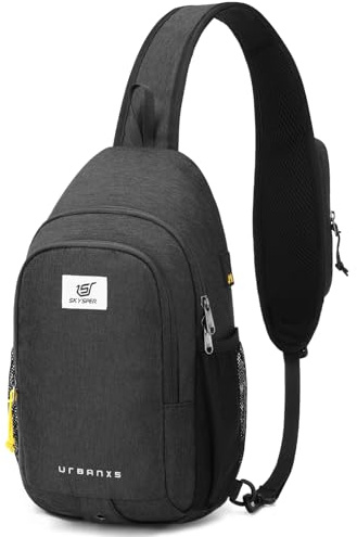 SKYSPER Bolsa de hombro, Bolsa de pecho antirrobo Sling bag ligero para hombre Bolso bandolera crossbody señoras viajes ciudad