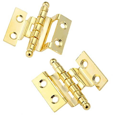 CHFYIJYHM Scharnier, 2 Stück Gold Möbel dekorative Schranktür Gepäck Krone Scharnier 8 Löcher Dekor for V-Intage Holz