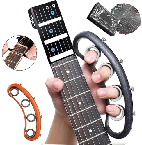 Gitarren-Akkordkarten, Gitarren-Fingererweiterung, farbcodierte Noten-Aufkleber, fantastische Karten zum schnellen Mastern von Gitarrenakkorden, Gitarrenzubehör, tragbares Starter-Set, Lernwerkzeuge