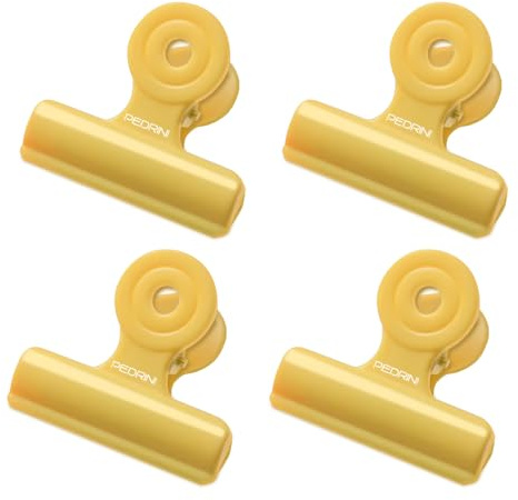 Pedrini, clip chiudisacchetto, set 4 pezzi, colore giallo