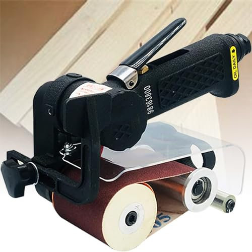 Lijadora neumática de dibujo de alambre de metal y banda con agarre ergonómico, rotación de 360° para pulido de madera, metal y vidrio