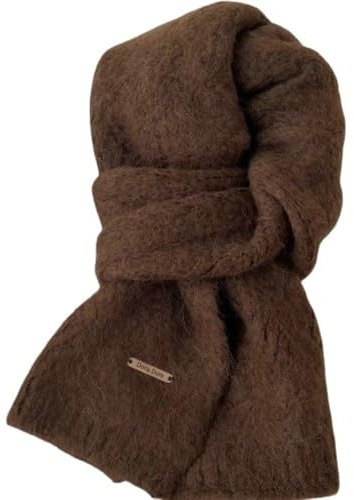 Bagkeak Wool Blend Solid Color Knitted Scarf for Women Warm Shoulder Wrap Versatile Layering Accessory for Fall, Winter