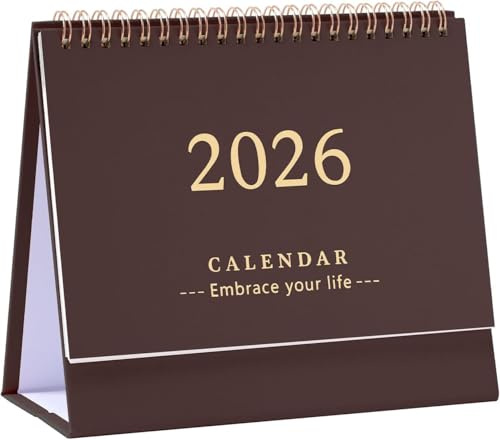 Hemobllo Desk Calendar 2026-18 Month Standing Flip Desktop Planner- Mini Month to View Academic Table Calendar for Home Office, School & Work Organisation