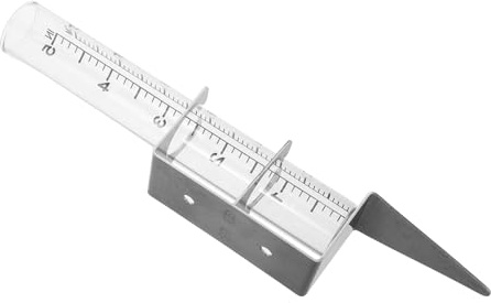 DOITOOL Pluviomètre de Précision avec Support de Montage en Acier Inoxydable pour Jardin Extérieur, Jauge d'eau Petite Taille, Tube en Verre Résistant aux Intempéries, Fixation Stable
