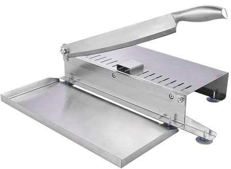 NOLITOY Cortador Manual de Carne Inoxidable Resistente para Uso Doméstico y Comercial Cortadora Versátil para Huesos Costillas Verduras y Carne Congelada con Mango Ergonómico Fácil de