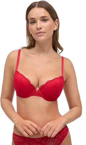 YSABEL MORA - Sujetador Push-up con aro Encaje Rojo