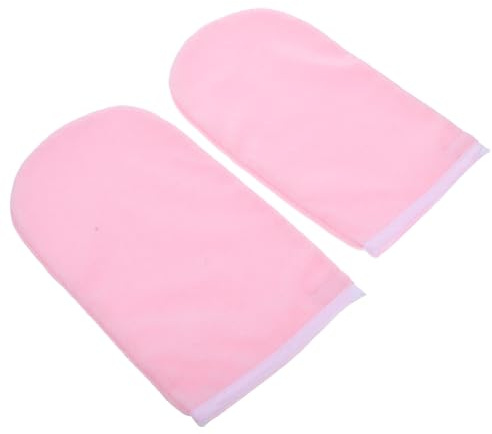 Ciieeo Guanti di Paraffina Riutilizzabili in Cotone Rosa Vestibilità Sicura per Trattamento Mani Spa Cera Calda, per Saloni di Bellezza