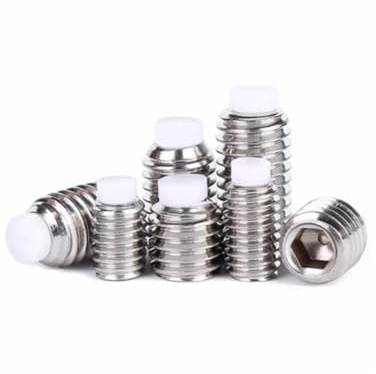 5/10 Stück M2 M2,5 M3 M4 M5 M6 M8 M10 304 Edelstahl Innensechskant-Gewindestifte mit konvexer Spitze und Kunststoffspitze(M8x12 10pcs)
