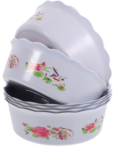 CALLARON Lot de 6 Pots de Plantation en Plastique pour Nénuphars et Plantes Aquatiques, Bol Rond PP pour Balcon ou Table, Toucher Confortable, Décoration Artistique