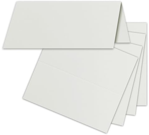 FarbenFroh by GUSTAV NEUSER 75x Tischkarten in Hell-Grau - 4,5 x 10 cm - 240 g/m² - blanko Doppel-Karten mit stabilem Stand - ideal als Platzkärtchen und Namenskärtchen