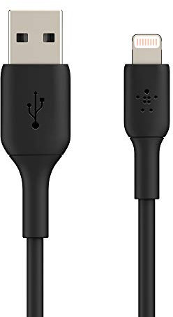 Belkin Lightning-Kabel (Boost Charge Lightning-/USB-Kabel für iPhone, iPad, AirPods) MFi-zertifiziertes iPhone-Ladekabel (Schwarz, 3 m)