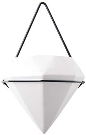 Koomiao Wandvase Keramik/Metall Blumentopf Wand pflanzenwand Für Zimmerpflanzen, Sukkulenten, Luftpflanzen, Kakteen, Kunstpflanzen und Mehr (Schwarz, M)