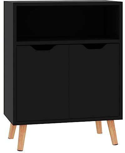 vidaXL Skänk svart högglans 60x30x72 cm konstruerat trä, bokhylla, förvaringsskänk, vardagsrumsmöbel, bokhyllor, förvaringsskänkar, vardagsrumsmöbler