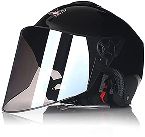 JATIBOSH Attache Fermement Vintage Casque Portable Et Sûre Cyclomoteur Casque, RéTro Demi Casque Boucle De Sécurité À Prise Rapide Casque Moto, pour Adapté Aux Motos ÉLectriques ECE Certifiés