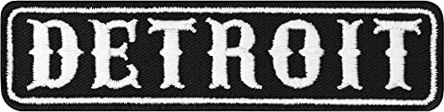 DETROIT Biker Patch Kutten Aufnäher Stadt Biker USA | Detroit MC Motorcycle Club Rankpatch Aufbügler | US Abzeichen Motorradclub Rangabzeichen zum annähen/aufbügeln |100x25mm