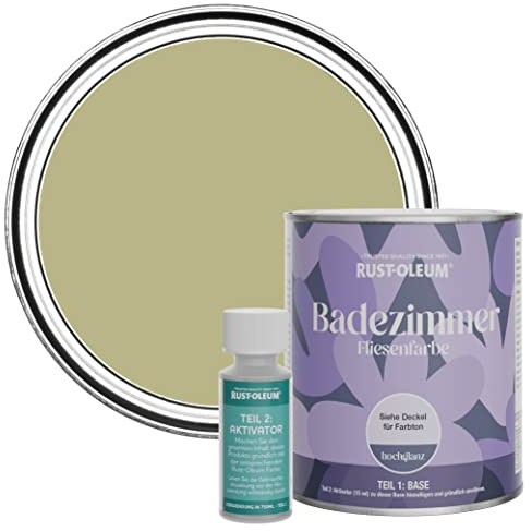 Rust-Oleum Green Water-Resistant Bathroom Tile Paint in Gloss Finish - Sage Green 750ml