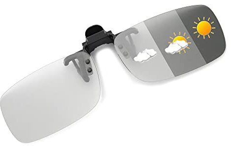 JM polariserade Clip-on solglasögon ramlösa uppfällbart linser för receptbelagda glasögon, Fotokromatisk grå, 57*36