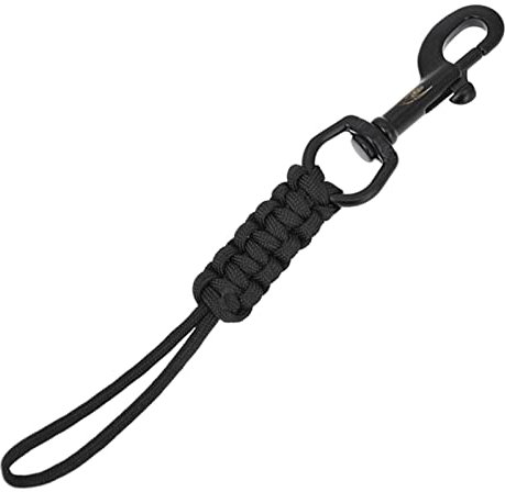 Scuba Diving Swival Bolt Karabinerhaken Karabinerhaken aus Edelstahl 316 in Marinequalität mit geflochtenem Seilband, Anti-Verlust-Sicherheitsseil für Tauchjacket-Ausrüstung