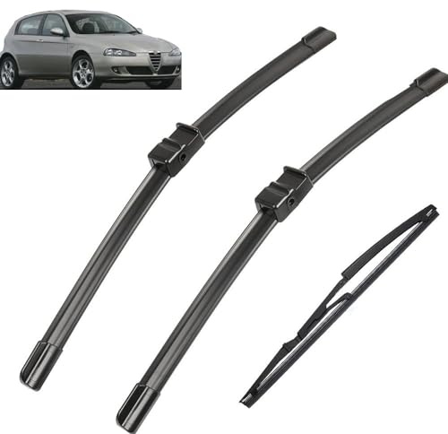 Compatible con Alfa Romeo 147 937 2005-2010 22+16+13.8 limpiaparabrisas trasero delantero cepillos cortador accesorios 2005 2006 2007 2008 2009 2010