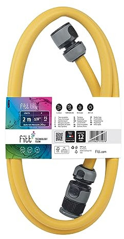 FITT Lily 5/8 (15mm) 2m, Tubo per Collegamento Avvolgitubo a Rubinetto, con Raccordi