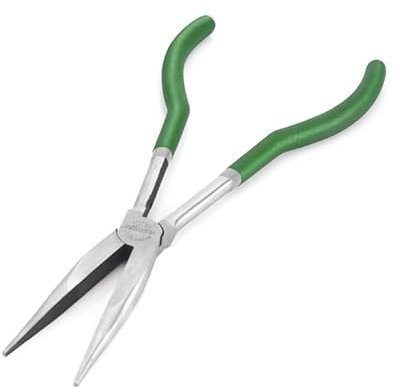 Extra lange Spitzzange 10/16 Zoll lange Spitzzange mit langem Griff, gerade lange Reichweite, verlängerte Zange für Auto, lange Reichweite, 40,6 cm lange Reichweite, Spitzzange