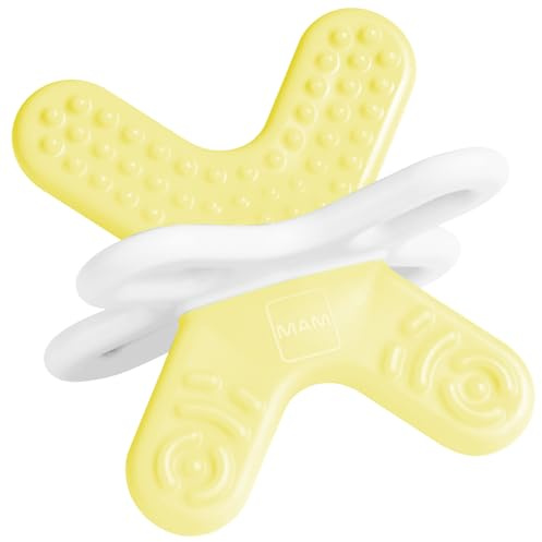 MAM Bite & Relax Phase 2 Mini Beißring, Zahnungshilfe speziell für die Backenzähne, extra leichter Beißring für Babys in 3D-Form, ab 4+ Monate, uni