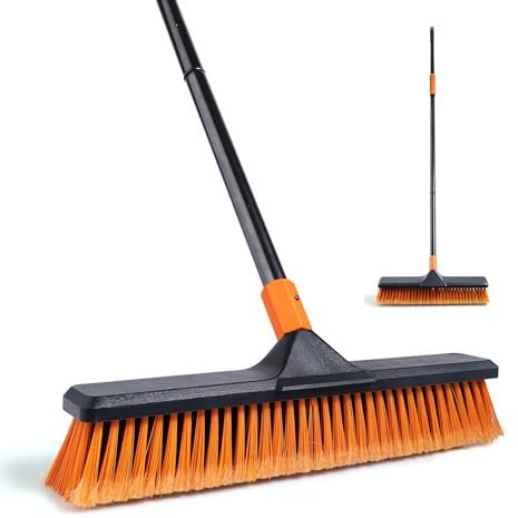 Garden Broom, Yard Brush Heavy Duty Outdoor 2-1, 50&66in, suitable for Schools, Factories, Garden Broom Outdoor,Sweeping Brush
