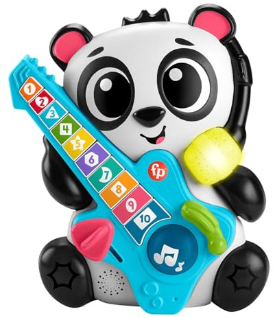 Fisher-Price Animal Band - Gina la Pandina Lernen Sie Zählen, interaktiver Lernpanda mit 10 Tasten und 70 Songs, Licht, Tönen und Mikrofon, Kinderspielzeug, 9+ Monate, HYL03