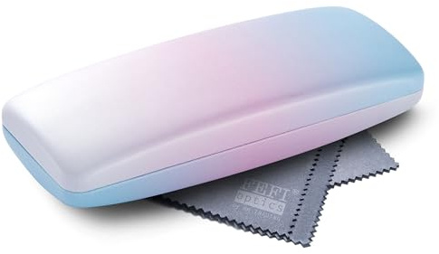 FEFI - Hardcase Brillenetui in Pastell-Regenbogenfarben - inkl. Brillenputztuch