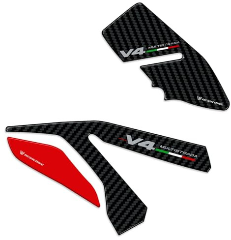 Resin Bike Motorcycle 3D Stickers Compatible with Ducati Multistrada V4 2021-2024. Bike Protection Heel Pad From Bumps And Scratches. Pair Of Stickers 3D Resin Gadget Moto