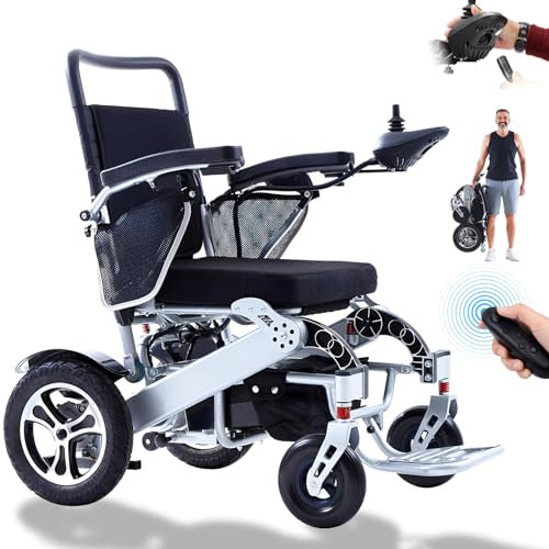GHBXJX 25 KM Lange Ausdauer Ultraleichter Faltbarer Elektrischer Rollstuhl 12Ah Unterstützung 150 Kg, Reiserollstuhl Elektrisch Rollstühle für Erwachsene und senioren, All Terrain Power Rollstühle