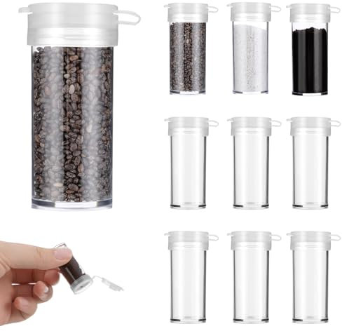 Cobee 10 Stück Mini Salzstreuer, 6g Plastik Gewürzstreuer Mit Deckel für Salz und Pfeffer - Klein, Reise und Außengrill, Camping-Gewürze-Set für Hausgewürze