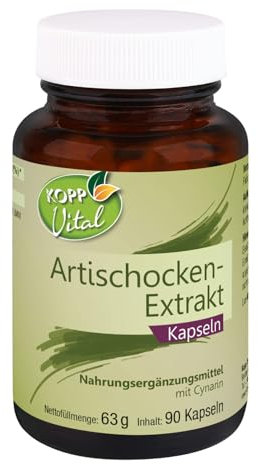 KOPP Vital® Artischocken-Extrakt | 90 Kapseln | 63 g | frei von chemischen Lösungsmitteln | 100% reiner Pflanzenextrakt
