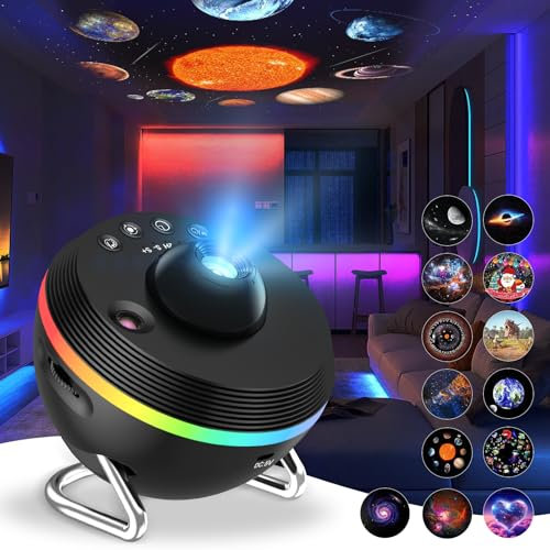 OurLeeme Galaxy Projector Light for Bedroom, 13 in 1 Planetarium Star Projector Upgrade with 6 RGB Modes, Starry Sky Night Light with Timer, Space Lamp for Adults Kids Decoration