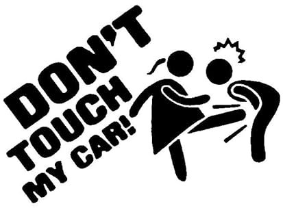 JIFENLI Car Sticker 16CM*11.6CM Safety Warning Don't Touch My CAR! Vinyl Decoration Car Sticker Decals