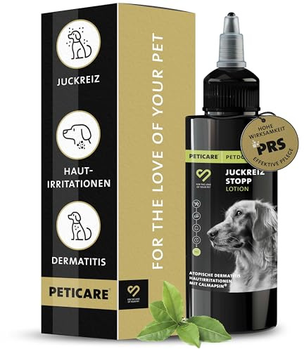 Peticare Juckreiz-Mittel für Hunde | Hochwirksames Calmapsin® bei Dermatitis & Haut-Irritationen | Lindert Juckreiz unterstützt Hautregeneration | PRS® System für Lange Wirkung - petDog Health 2190