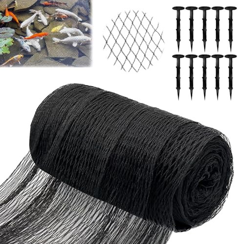Filet Anti Oiseaux, 4 x 10 m Filet Protection Oiseaux, Filet Voliere Anti Pigeon, Filet Anti-Oiseaux Robuste avec 10 Clous De Terre pour Etang, Jardin, Volailles
