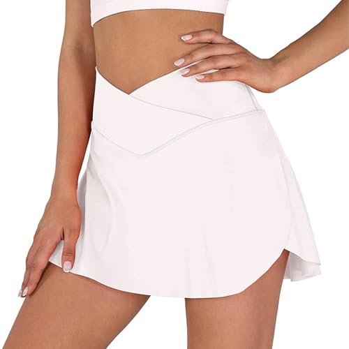 MUNSKT Jupe de Tennis pour Femme Jupe Short Sport avec Poches Short Jupe Short Randonnée Femme pour Golf pour Golf Cyclisme