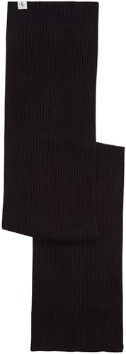 Calvin Klein Sciarpa unisex Monogramma a costine IU0IU00446 di peso medio, nero (Ck Black), taglia unica, NERO (Ck Black), Taglia unica