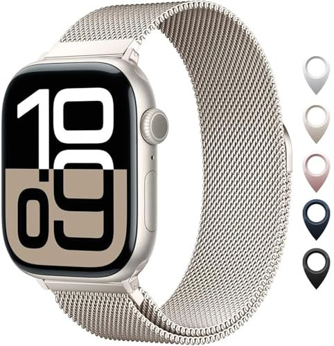 Compatible with Apple Watch Straps 38mm 40mm 41mm 42mm 44mm 45mm 46mm 49mm, Magnetic Clasp Adjustable Metal Bands for Women Men iWatch Series 11 10 9 8 7 6 5 4 Ultra SE 3 2 1