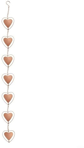 BlissfulAbode Chaîne de pluie en cuivre pour tuyau de descente d'eau - Alternative pour jardin, toit et abri de jardin - 1 m - Carillon en fer et métal (amour)