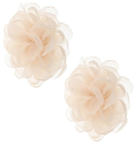 TOVINANNA Clips Décoratifs pour Chaussures en Tulle Beige Design Détachable et Décoration Lavable, pour Occasions Décontractées et Événements en Soirée