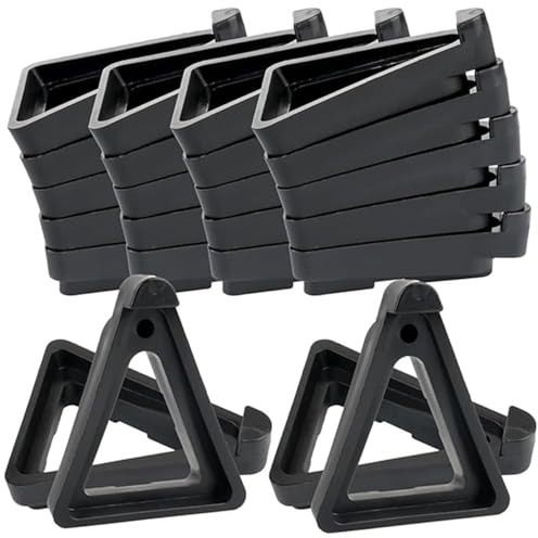 YEDJFFIYO 24Pcs Triangular Plant Pot Risers, 7×5.5×1.5cm Matte Black Anti-Slip Plastic Pot Feet, Drainage Ventilation Pot Stand for Indoor Outdoor Garden Flower Pots