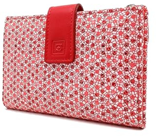 Cartera De Cuero Con Cremallera De Mujer | Con Monedero | Piel De Ubrique | Hecha A Mano | Protección Contra Robos | Billeteras Elegantes Y Funcionales| Tamaño Mediano |Tarjetas RFID 37224 Rojo