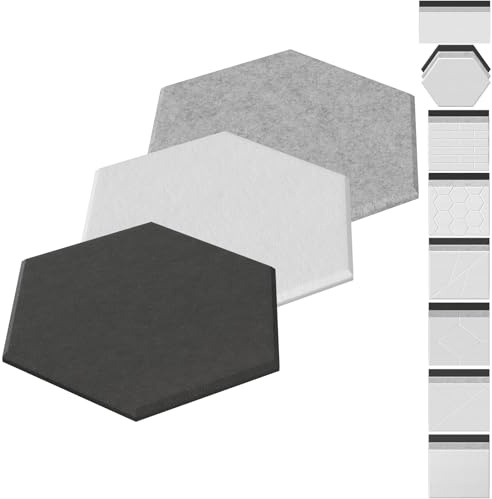 UISEBRT Paneles acústicos 3D autoadhesivos, insonorizados, absorbentes acústicos, revestimiento de pared para habitaciones tranquilas, tratamiento acústico, placas de aislamiento acústico, color