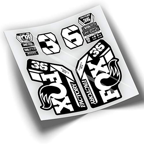 REF:VP425 Autocollants compatibles avec fourche FOX 36 2021-2024 KASHIMA MTB, autocollants, autocollants, vinyles pour vélos de montagne. (BLANC)