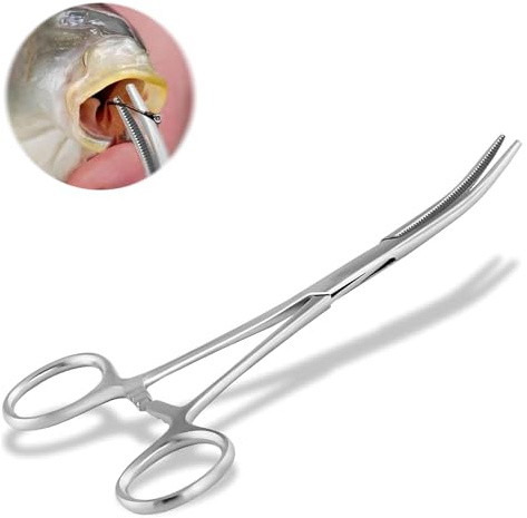 SOGHO 1 Stück Fishing Haken-Lösezange Hakenlöser Angeln,Angel Zange,Lösezange Angeln | Lösezange Angeln,Arterienklemme,Piercing Zange,Hakenlöser Zange,Arterienklemme Angeln,Pinzette Aus Edelstahl Für Barsch